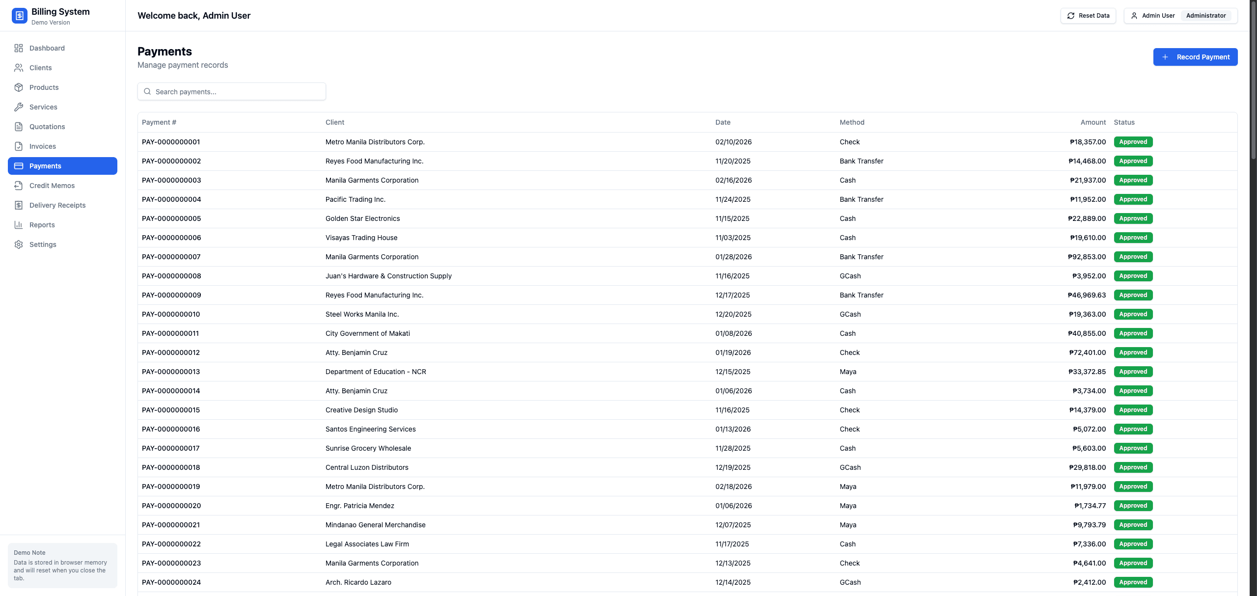Payment Recording