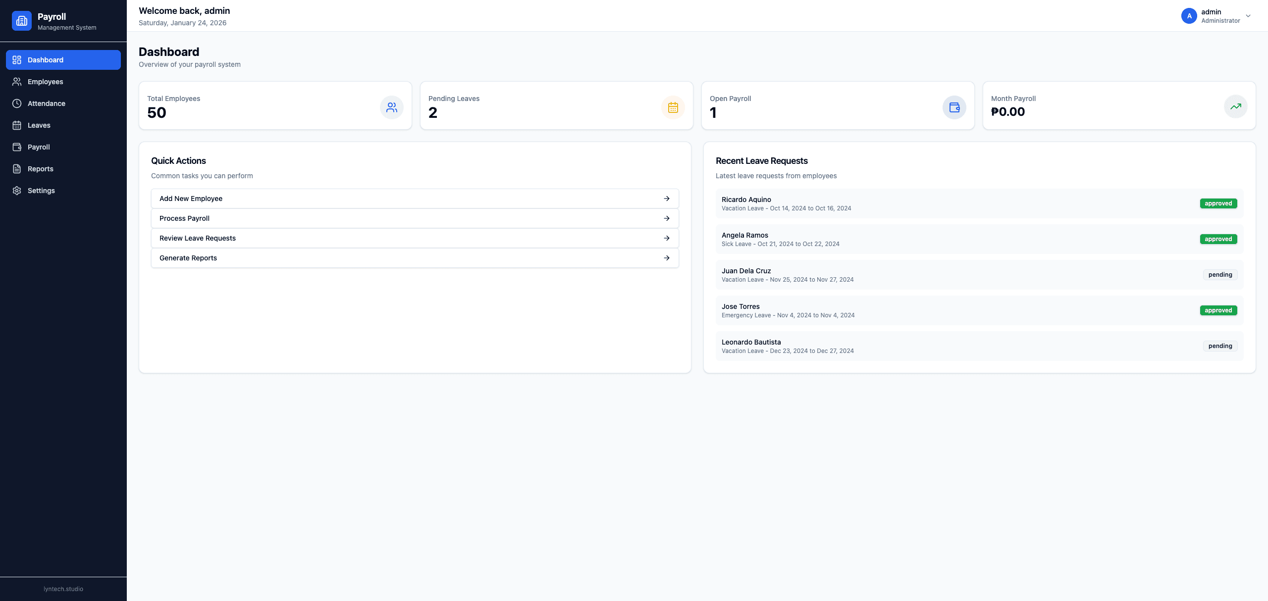 Payroll Dashboard