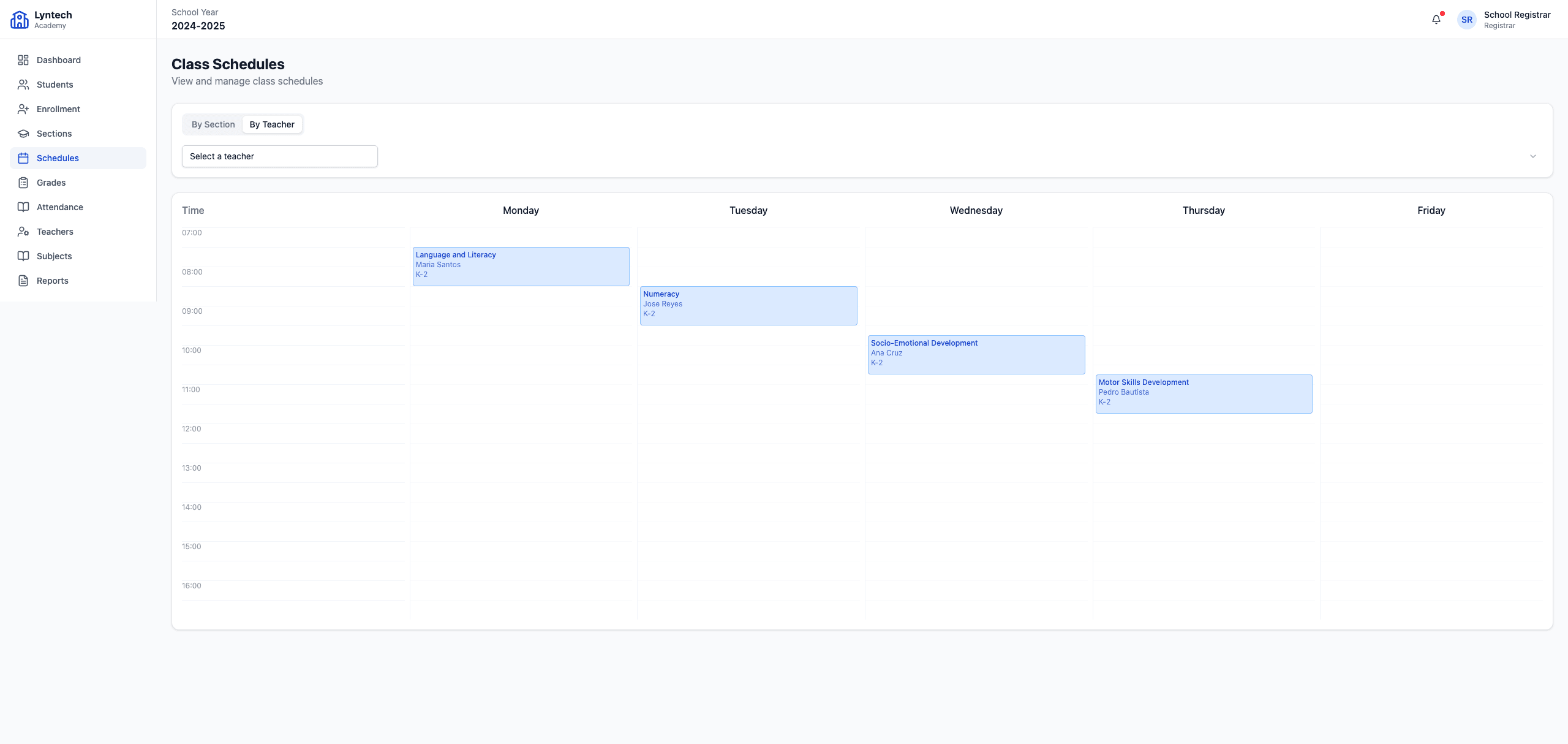 Schedules
